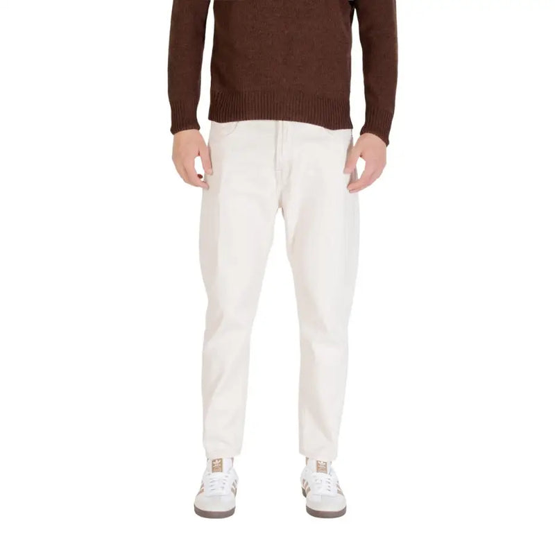 Coupe ajustée couleur crème gianni lupo Jean homme blanc en coton denim gl6228q-f25, coupe moderne