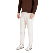 Coupe ajustée couleur crème gianni lupo Jean pour homme en denim de coton blanc avec des surpiqûres discrètes et une coupe moderne