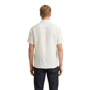 Gianni Lupo Chemise blanche pour homme, manches courtes, boutonnée, col classique et texture subtile, idéale pour les occasions formelles.