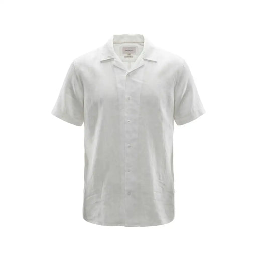 Gianni Lupo Chemise pour homme blanche impeccable à manches courtes, boutonnée, avec col classique et texture subtile