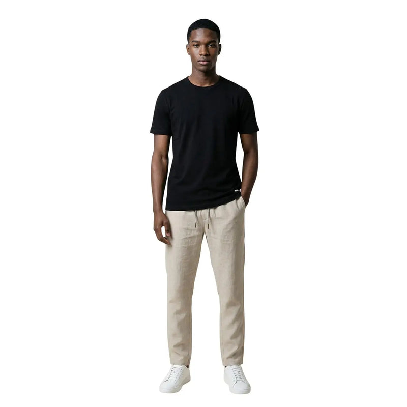 Gianni Lupo men t-shirt black short-sleeved crew neck made of soft material for casual wear