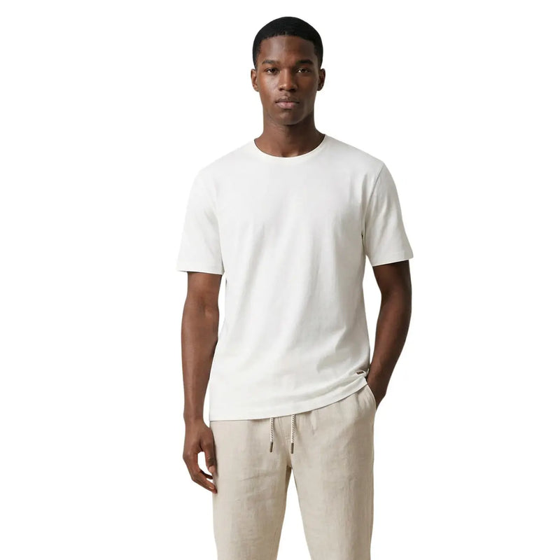 Gianni Lupo men t-shirt in white with short sleeves made from a soft cotton blend for comfortable wear