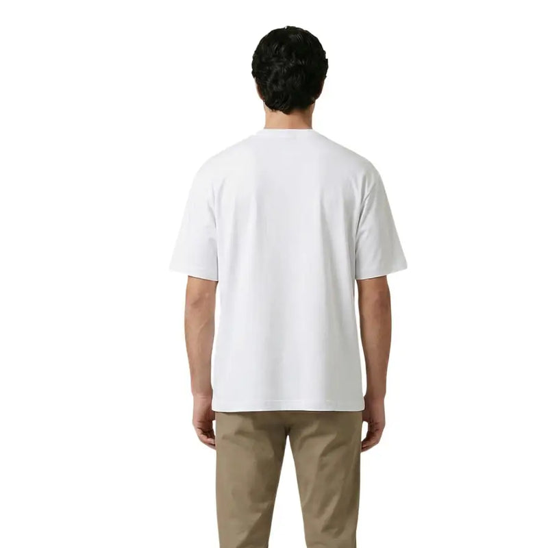 Gianni Lupo T-shirt homme blanc en coton à manches courtes et col rond, avec un design simple.