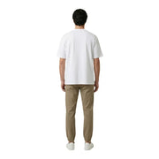 Gianni Lupo T-shirt homme blanc en coton à manches courtes et col rond simple, idéal pour une tenue décontractée.