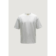 Gianni Lupo T-shirt homme blanc en coton, manches courtes, col rond, coupe décontractée et subtil dégradé de couleurs sur les manches