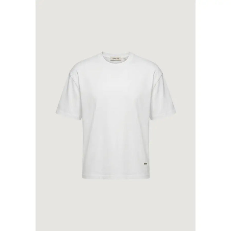 Blanc gianni lupo T-shirt homme à manches courtes et col rond, 100 % coton, design minimaliste