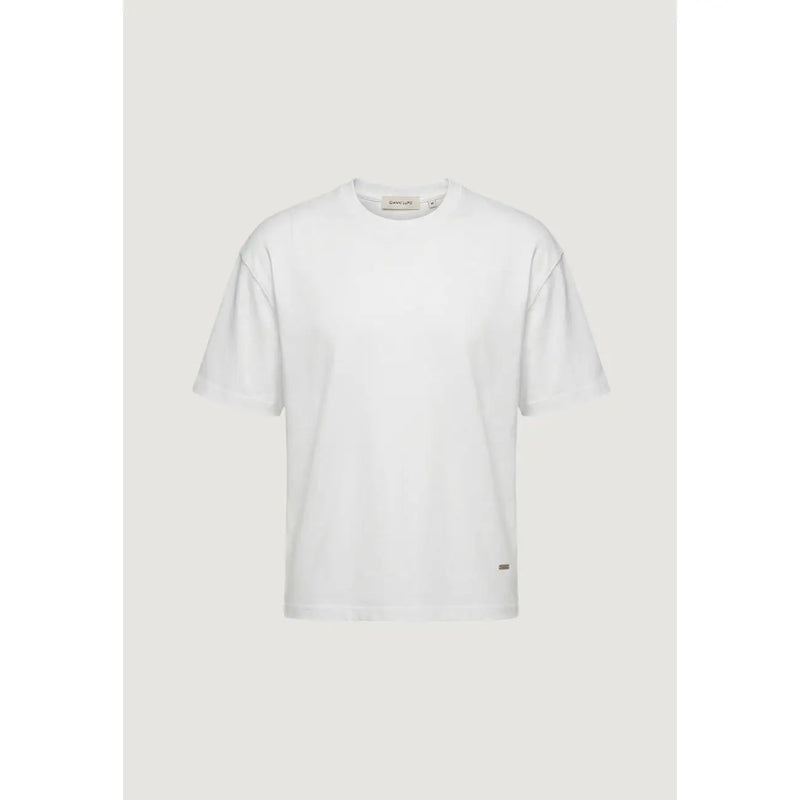 White gianni lupo men t shirt with round neck short sleeves 100 percent cotton minimalist design