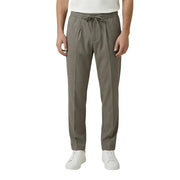 plissé vert olive gianni lupo Pantalon homme à taille élastiquée avec cordon de serrage, en polyester viscose, modèle GL002LT