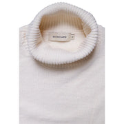 Gianni Lupo Pull à col roulé pour homme couleur crème à côtes, vue de face