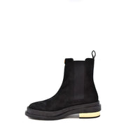 Giuseppe Zanotti black suede Chelsea ankle boots with gold metallic chunky heel