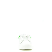 Giuseppe Zanotti homme cuir blanc bas-top Baskets avec fermetures éclair vert fluo sur les côtés V25114