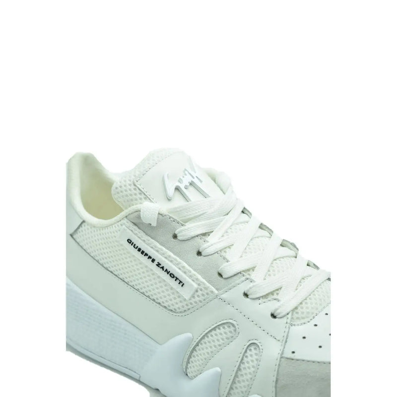 Baskets blanches pour homme Giuseppe Zanotti en cuir avec détails en mesh et cuir pour un style décontracté et élégant