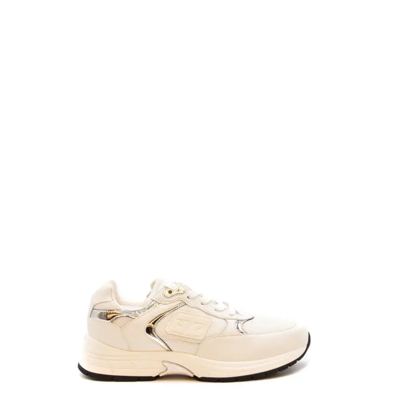 Giuseppe Zanotti cream-colored leather nylon slip-on sneakers with silver accents and chunky sole