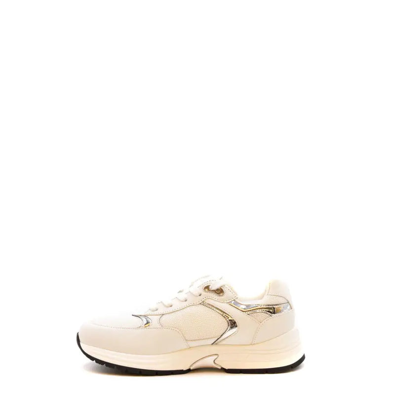 Giuseppe Zanotti white leather nylon slip on sneaker in cream with metallic silver accents and a chunky sole