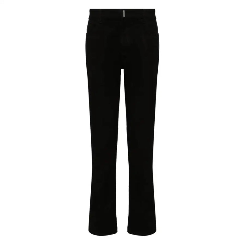 Jean Givenchy homme en coton noir, coupe slim, denim stretch, pantalon droit élégant avec surpiqûres discrètes