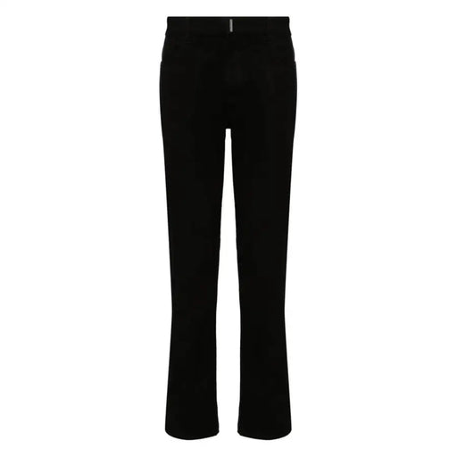 Jean Givenchy homme en coton noir, coupe slim, denim stretch, pantalon droit élégant avec surpiqûres discrètes