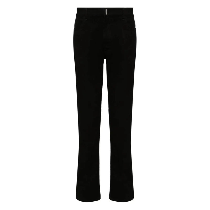 Givenchy men black cotton jeans slim fit stretch denim featuring sleek tailored straight-leg trousers with subtle stitching