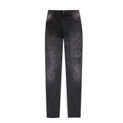 Jean Givenchy pour homme en coton gris, fabriqué en Italie, avec un denim noir délavé subtil et des détails zippés sur le côté.