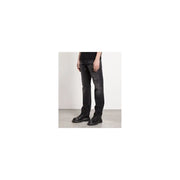 Jean Givenchy homme en denim noir délavé, coupe droite, en coton gris, fabriqué en Italie, taille IT 44810