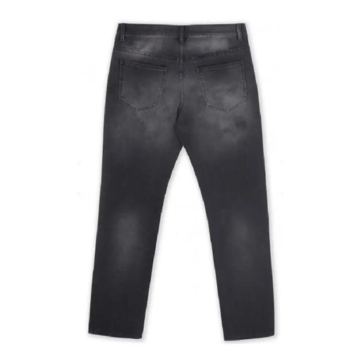 Jean Givenchy homme en coton gris, fabriqué en Italie, taille IT 44810, dos apparent, denim noir délavé et usé, poches classiques
