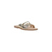 Gold-colored slide sandal with sleek design and comfortable fit for stylish footwear