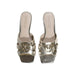 Gold-toned heeled sandals from Pinko Women’s Leather Slippers for elegant Spring/Summer