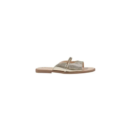 Gold-toned slide sandal displayed in the Gold Toned Slide Sandal product image