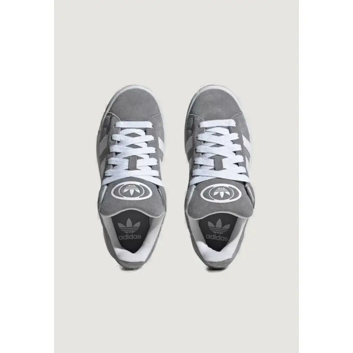 Gray Adidas sneakers from the Adidas Campus Gray Sneaker collection displayed on a clean background