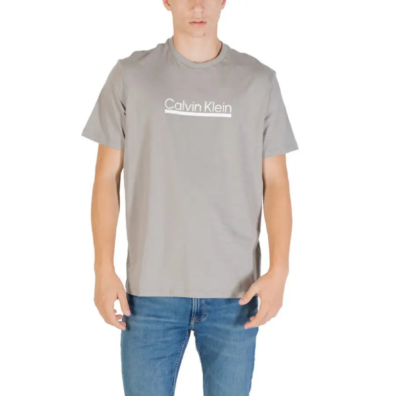 Gray Calvin Klein T-shirt displayed in the Calvin Klein White T Shirt product photo
