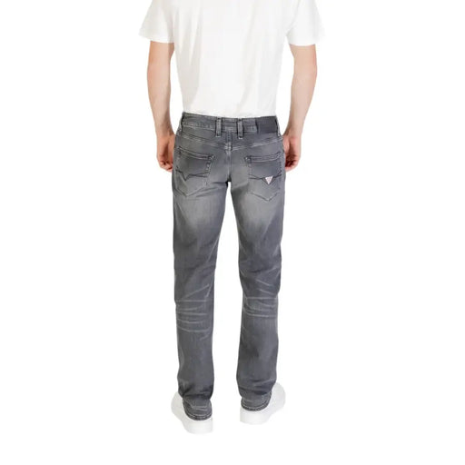 Gray Slim Fit Denim Jeans displayed in a product showcase image