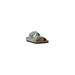 Gray double-strap sandal with double buckle detail for a stylish and comfortable look