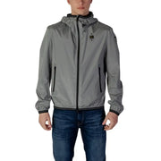 Gray hooded jacket featured in White Hooded Jacket with Black Trim product display