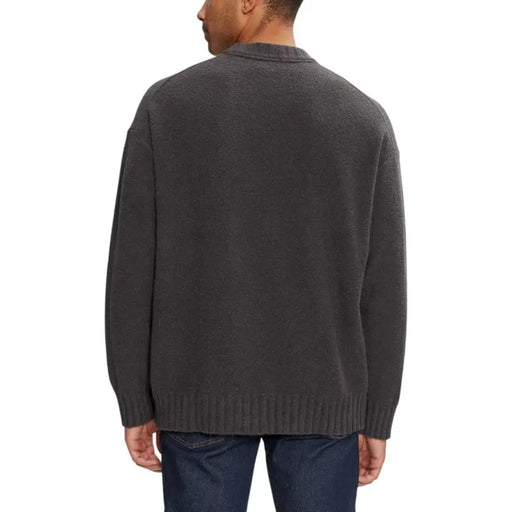 Gray knit sweater displayed as part of the Gray Knit Crewneck Sweater product line