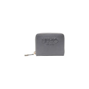 Gray Liu Jo wallet with zipper closure displayed in Liu Jo Black Zippered Wallet product image