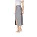 Gray midi skirt with front slit for elegant and stylish womens fashion attire