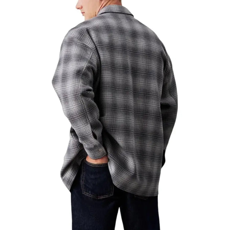 Gray plaid overshirt from Calvin Klein Jeans Men’s Checked Button Shirt collection