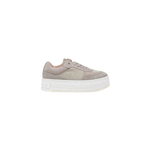 Gray platform sneaker displayed in the product listing for stylish footwear footwear
