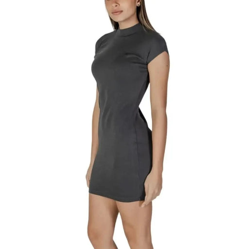 Gray short-sleeved mini dress from Calvin Klein Jeans Women’s collection