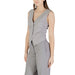 Gray sleeveless vest and matching pants set displayed in a product image
