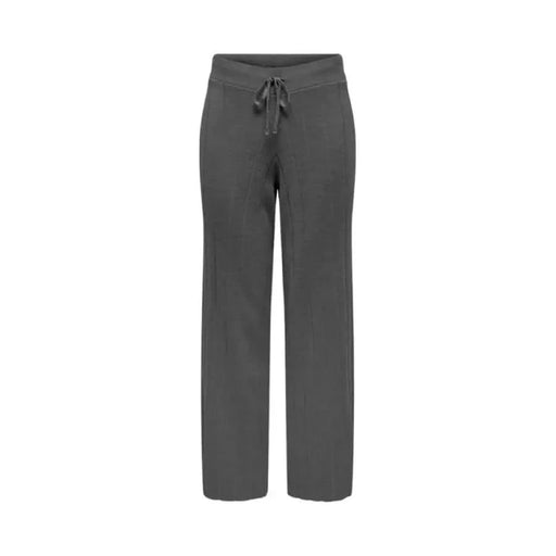 Gray sweatpants with drawstring waistband and straight legs from Only Women Trousers