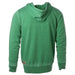 Green hooded sweatshirt displayed in the Green Zip Up Hoodie product image