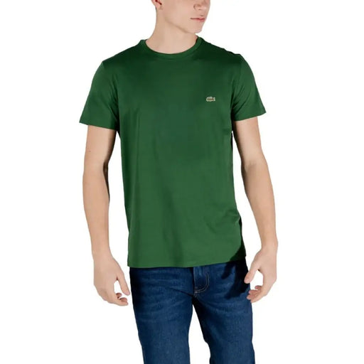 Lacoste vert t-shirt présenté dans le produit T-shirt Lacoste pour homme noir à col rond court