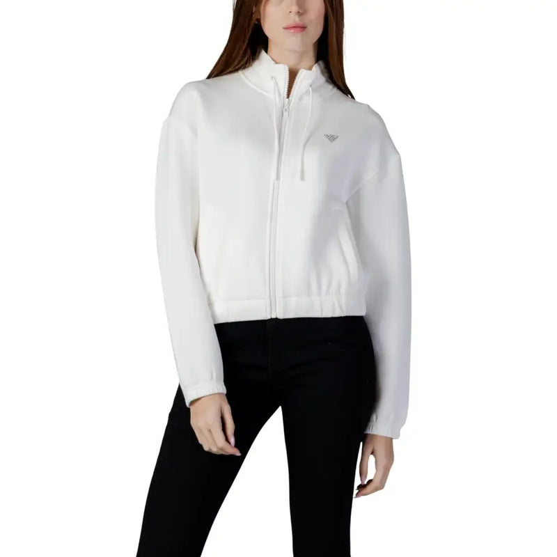 Guess Active Women Black Zip Hooded Sweatshirt