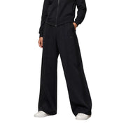 Guess active Pantalon droit Lyra pour femme, noir, coupe souple et décontractée, poches latérales discrètes, style jambes larges