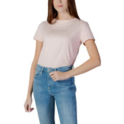 Guess Active black short-sleeved t-shirt with rhinestone round neck and embroidered logo