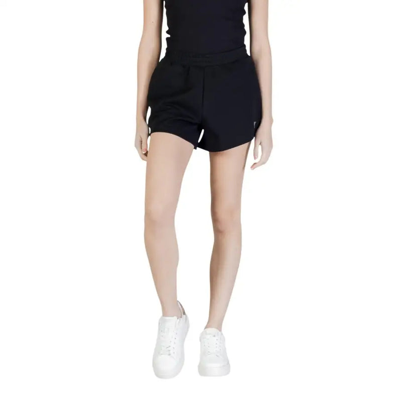 Guess Active Short de sport noir pour femme, avec taille élastiquée à cordon et poches latérales