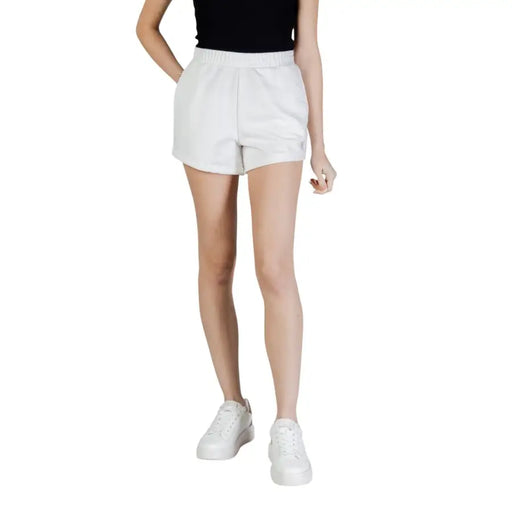 Guess Active Short blanc taille haute en coton polyester, coupe décontractée