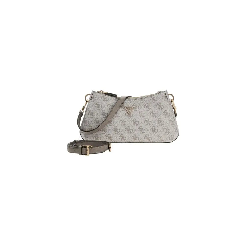 Guess Sac bandoulière gris clair à motif monogrammé et bandoulière réglable