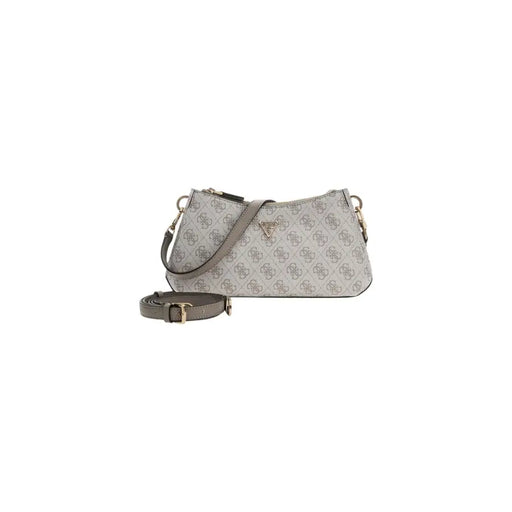 Guess Sac bandoulière gris clair à motif monogrammé et bandoulière réglable