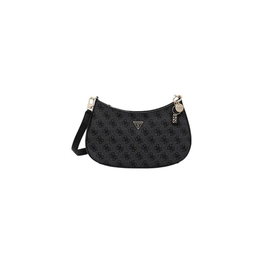 Guess Sac bandoulière noir à motif logo répété et finitions dorées